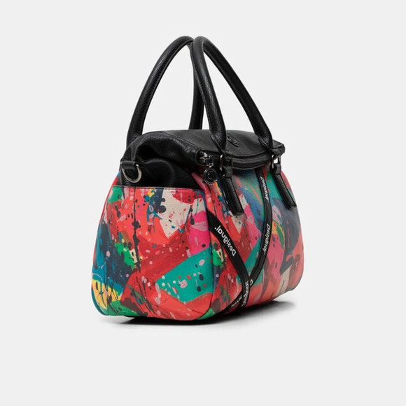 Desigual Briefcase Bag Strips Logo - Picture 2 of 5